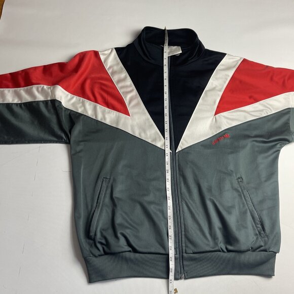 Vintage Adidas Trefoil Logo Track Jacket Mens L Red Black Grey White 80s 90s - Picture 10 of 13